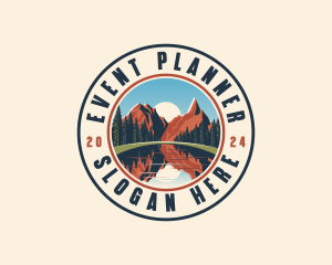 Hiker - Mountain Campsite Nature logo design