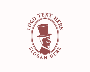 Male - Gentleman Tailor Top Hat logo design