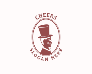 Abraham Lincoln - Gentleman Tailor Top Hat logo design