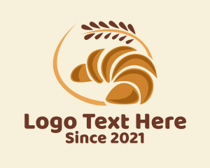 Loaf Of Bread - Wheat Croissant Bread logo design