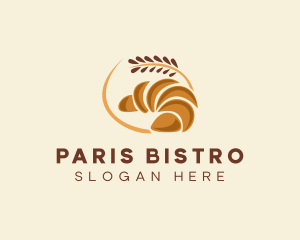 Wheat Croissant Bread  logo design