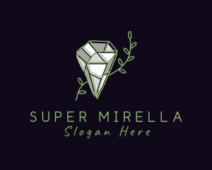 Natural - Botanical Diamond Gem logo design
