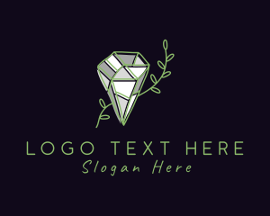 Precious Stone - Botanical Diamond Gem logo design