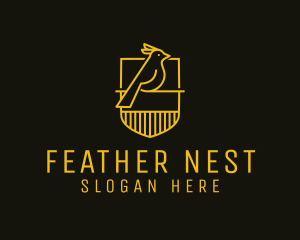 Bird - Perched Bird Crest logo design