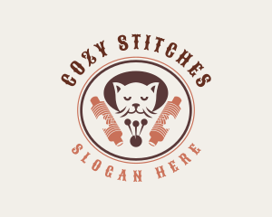 Crochet - Cat Sewing Crochet logo design