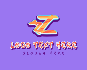 Rapper - Arrow Graffiti Letter Z logo design