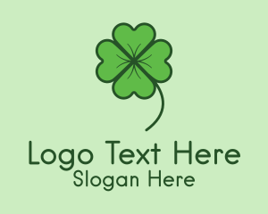 Four Leaf Clover - Green Lucky Shamrock logo design