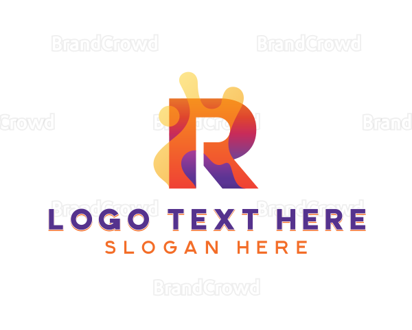 Colorful Splash Letter R Logo