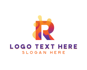 Marketer - Colorful Splash Letter R logo design