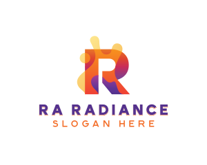 Colorful Splash Letter R logo design