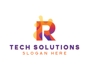 Marketing Firm - Colorful Splash Letter R logo design