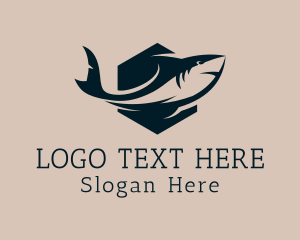 Cartoon - Shark Aquarium Surf Gear logo design