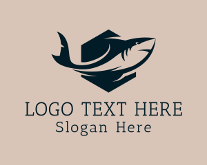 Aqua - Shark Aquarium Surf Gear logo design