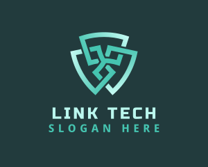 Gradient Modern Shield Link logo design