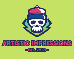 Hip Hop Skull Graffiti  logo design