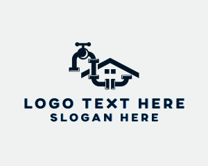 House - Residential Plumbing Installation logo design