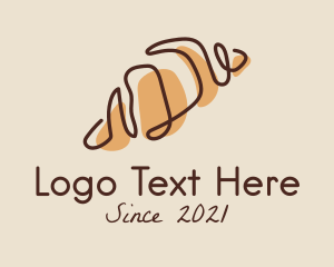 Hand Drawn - French Croissant Bread logo design