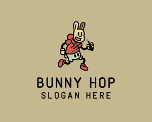 Bunny - Hipster Drinking Bunny logo design