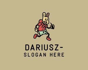 Bunny - Hipster Drinking Bunny logo design