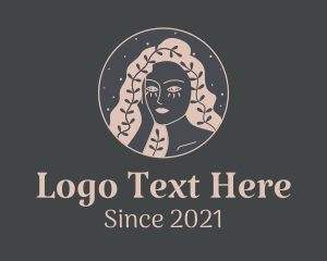 Facial - Leaf Tribal Woman logo design