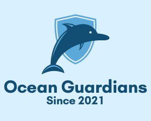 Marine Conservation - Dolphin Shield Aquarium logo design