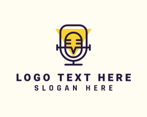 Vlog - Mic Sound Podcast logo design