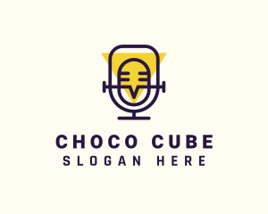Vlog - Mic Sound Podcast logo design