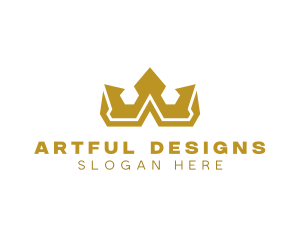 Gold Polygon Royalty logo design