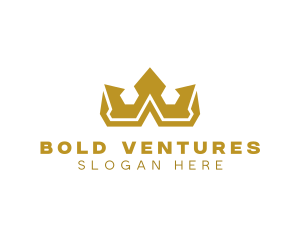 Gold Polygon Royalty logo design