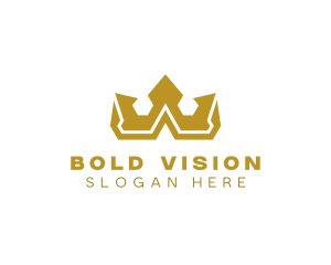 Gold Polygon Royalty logo design