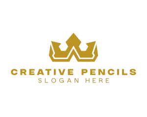 Gold Polygon Royalty logo design