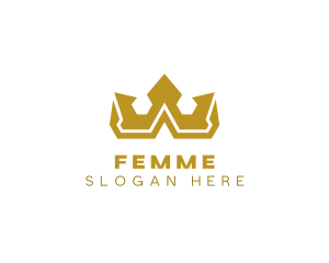 Gold Polygon Royalty logo design