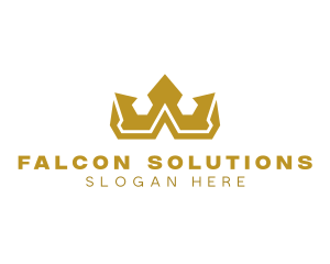 Gold Polygon Royalty logo design