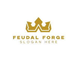 Gold Polygon Royalty logo design