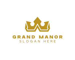 Gold Polygon Royalty logo design