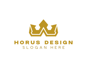 Gold Polygon Royalty logo design