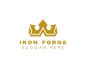 Gold Polygon Royalty logo design