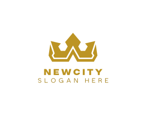 Gold Polygon Royalty logo design