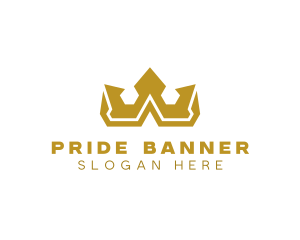 Gold Polygon Royalty logo design