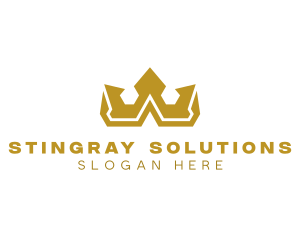 Gold Polygon Royalty logo design