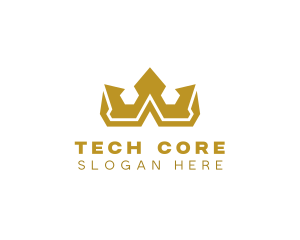 Gold Polygon Royalty logo design