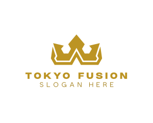 Gold Polygon Royalty logo design