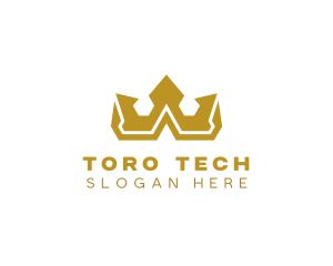 Gold Polygon Royalty logo design