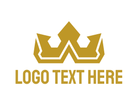 Queen - Gold Polygon Royalty logo design