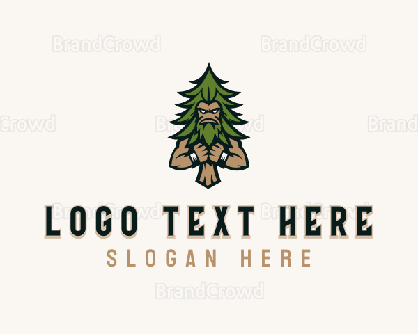 Angry Pine Tree Forest Logo