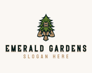 Angry Pine Tree Forest logo design