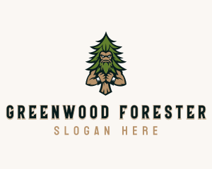 Angry Pine Tree Forest logo design