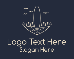 Accomodation - Monoline Anchor Surfboard logo design