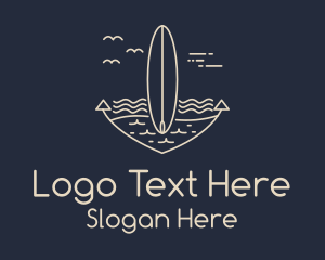 Lodging - Monoline Anchor Surfboard logo design