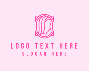 Pink Beautiful Woman Mirror logo design